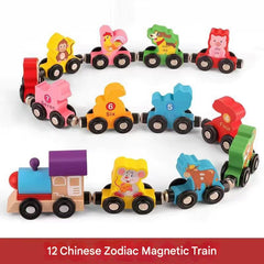 Toddler playing with magnetic number blocks
