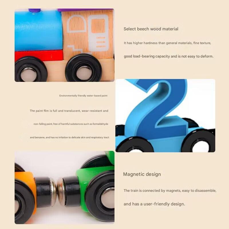Close-up of colourful magnetic train blocks
