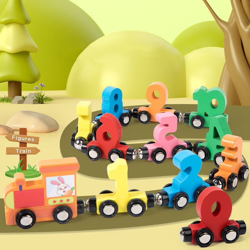 Magnetic train blocks enabling motor skills