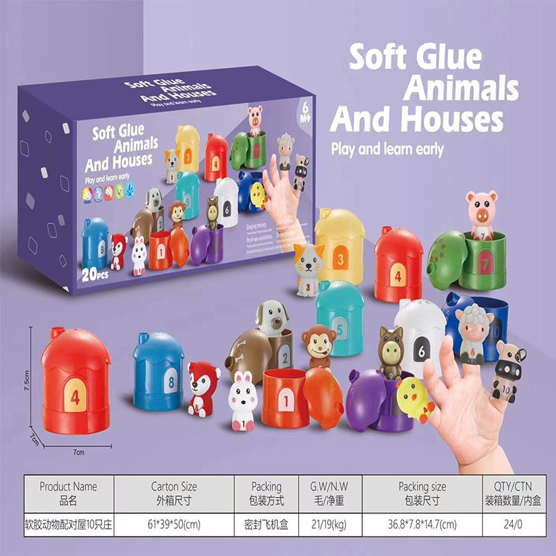 Colourful animal figures for children's play