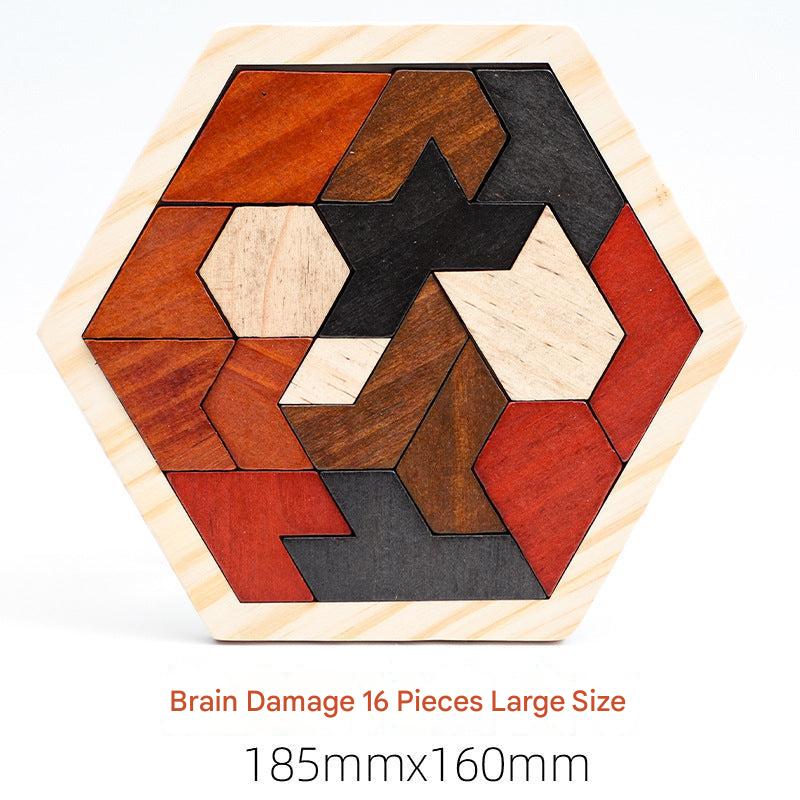 Close-up of interlocking hexagonal puzzle pieces