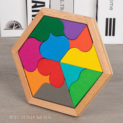Durable wooden toy puzzle for kids
