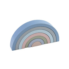 Wooden rainbow stacker educational features