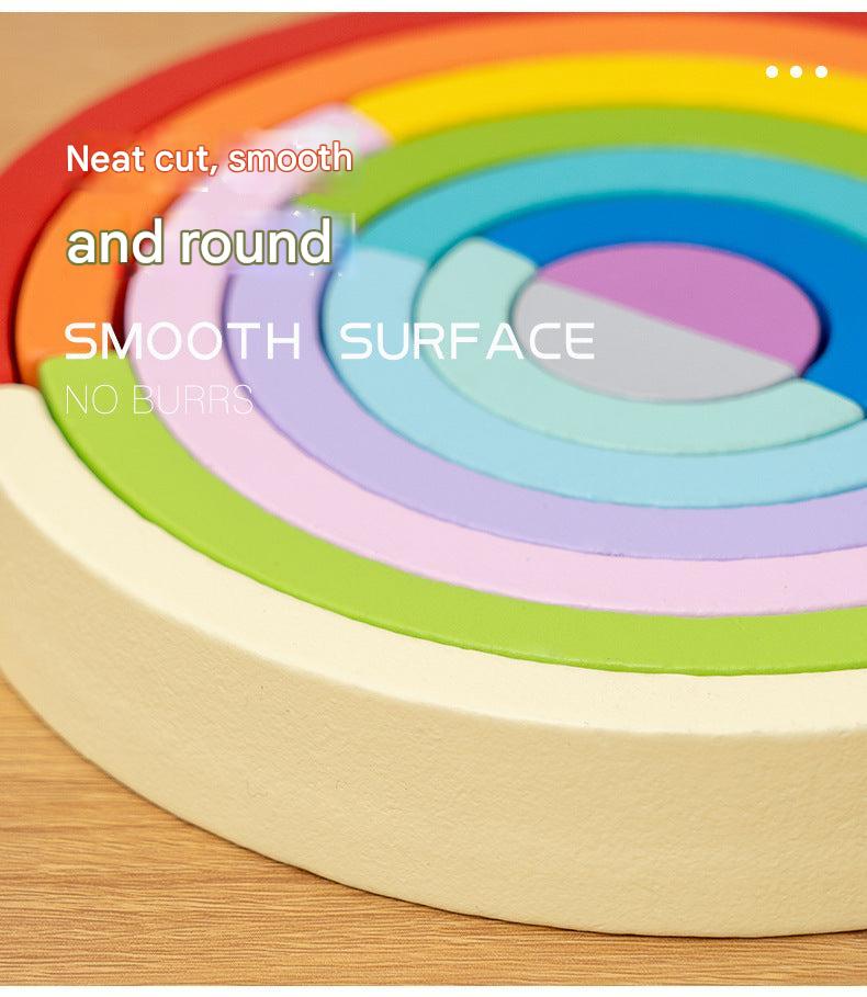 Creative shapes made with rainbow stacking toy