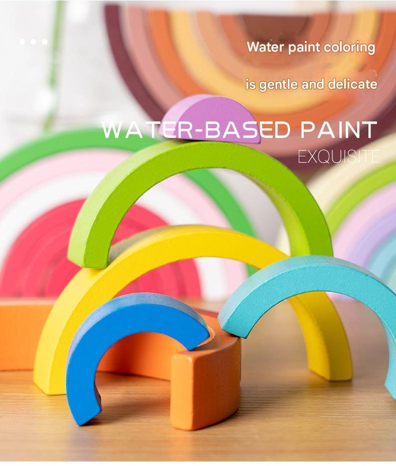 Stacked rainbow arches showing different sizes