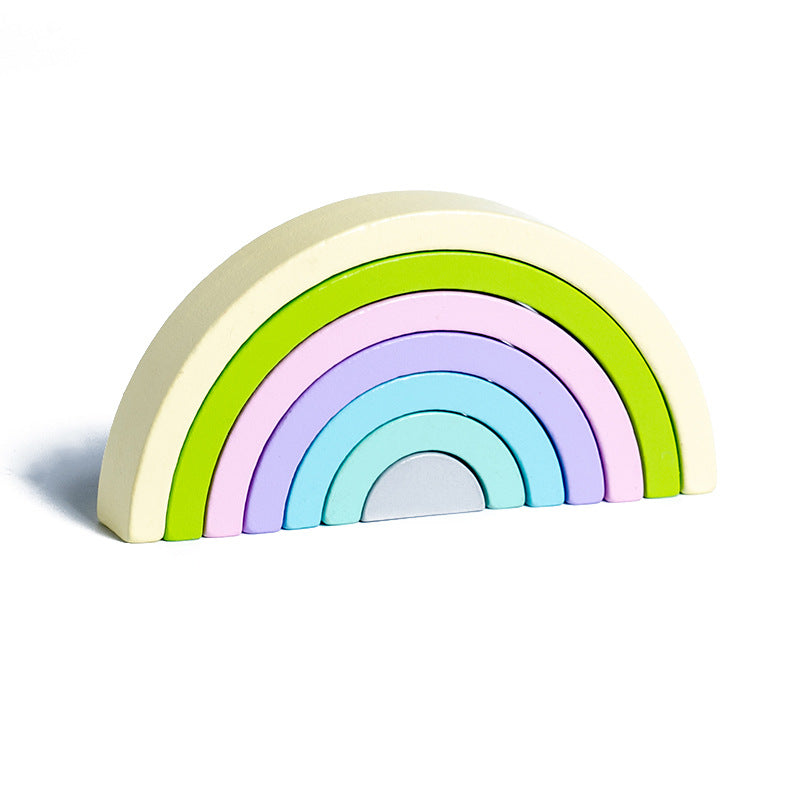 Creative shapes made with rainbow stacking toy