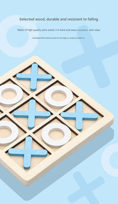 Wooden Tic-Tac-Toe game board