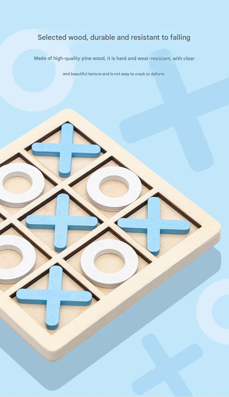 Wooden Tic-Tac-Toe game board