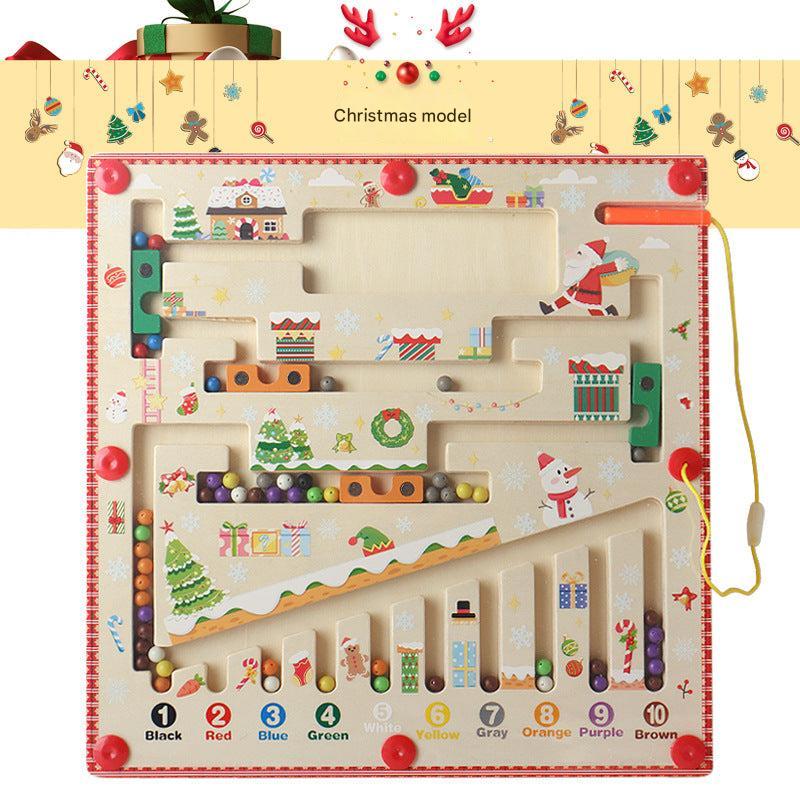 Educational Wooden Magnetic Math Set for Kids in use