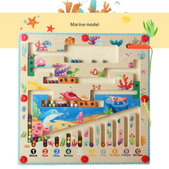 Close-up of colourful wooden blocks for learning