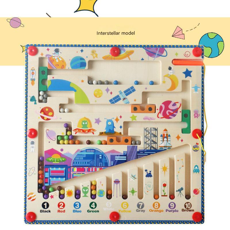 Magnetic numbers and math symbols on a table