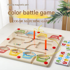 Child using magnetic pieces on a whiteboard