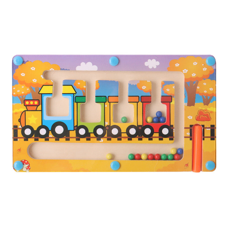 Close-up of colourful wooden blocks for learning