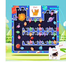 Set of vibrant wooden pieces for educational play
