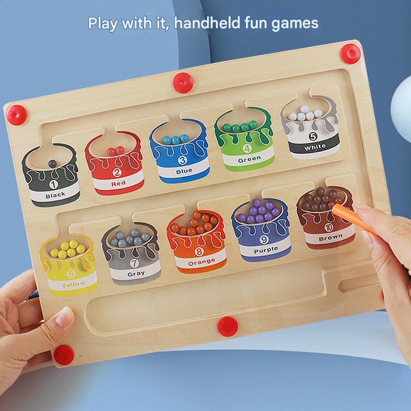 Magnetic numbers and math symbols on a table