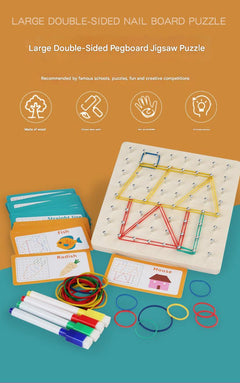 Children exploring shapes with a wooden puzzle