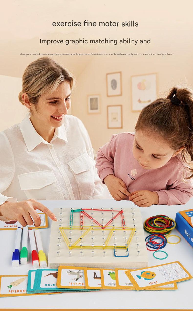 Multi-coloured wooden puzzle pieces for kids
