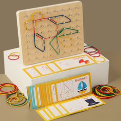 Creative thinking with a colorful wooden puzzle