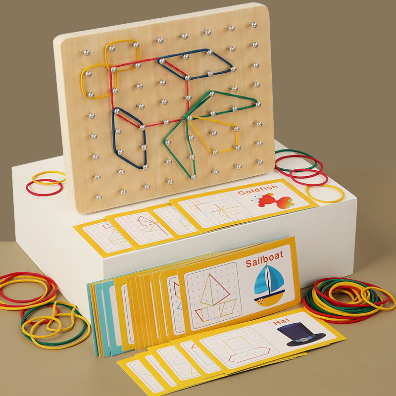 Creative thinking with a colorful wooden puzzle