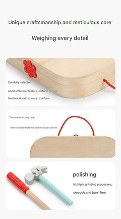 Kid-friendly DIY tool kit with accessories