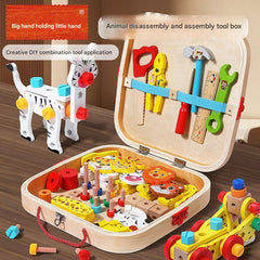 Safe wooden tool kit for creative building