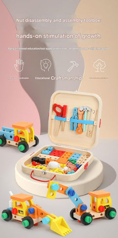 Realistic wooden toy tools for imaginative play