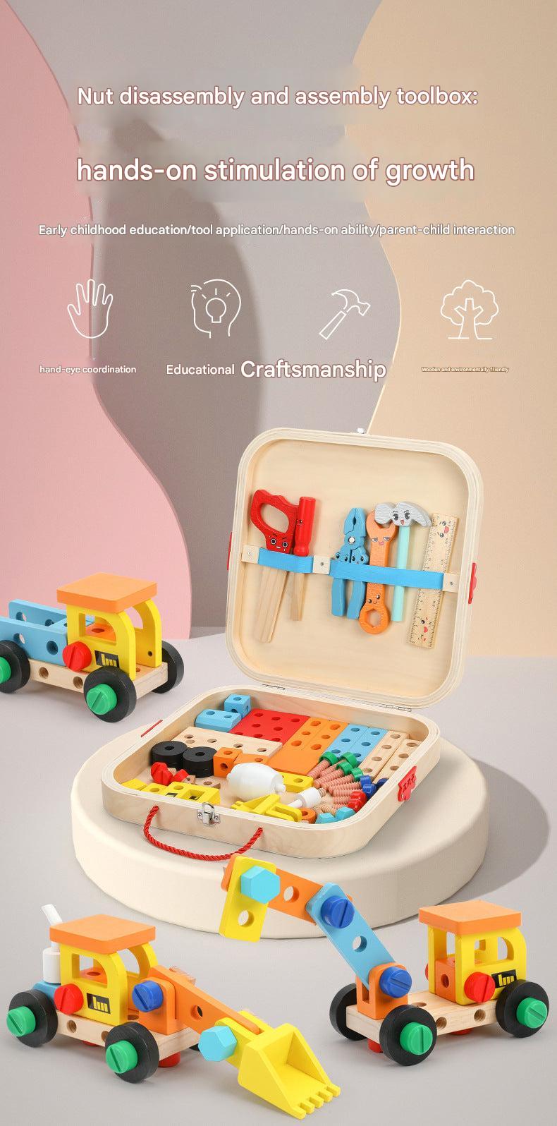 Realistic wooden toy tools for imaginative play