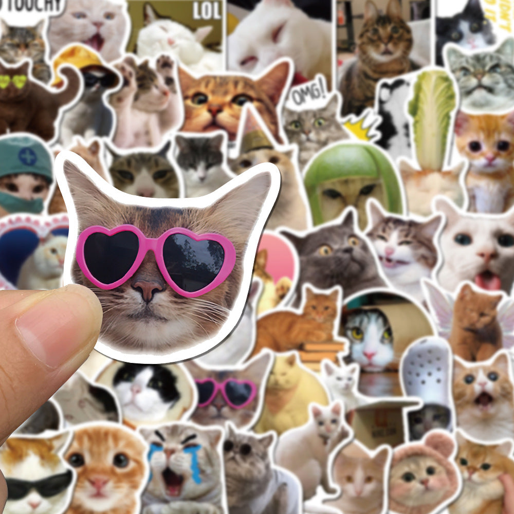Pack of 50 quirky cat stickers - image 3