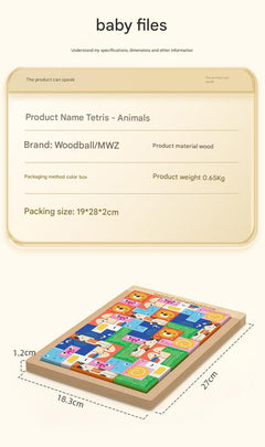 Animal designs on wooden blocks
