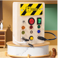 Wooden Busy Board in multi-colour display