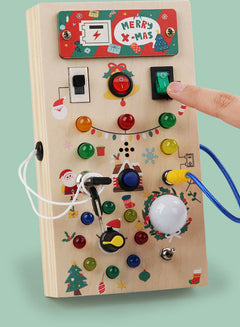 Interactive features of the Busy Board for toddlers
