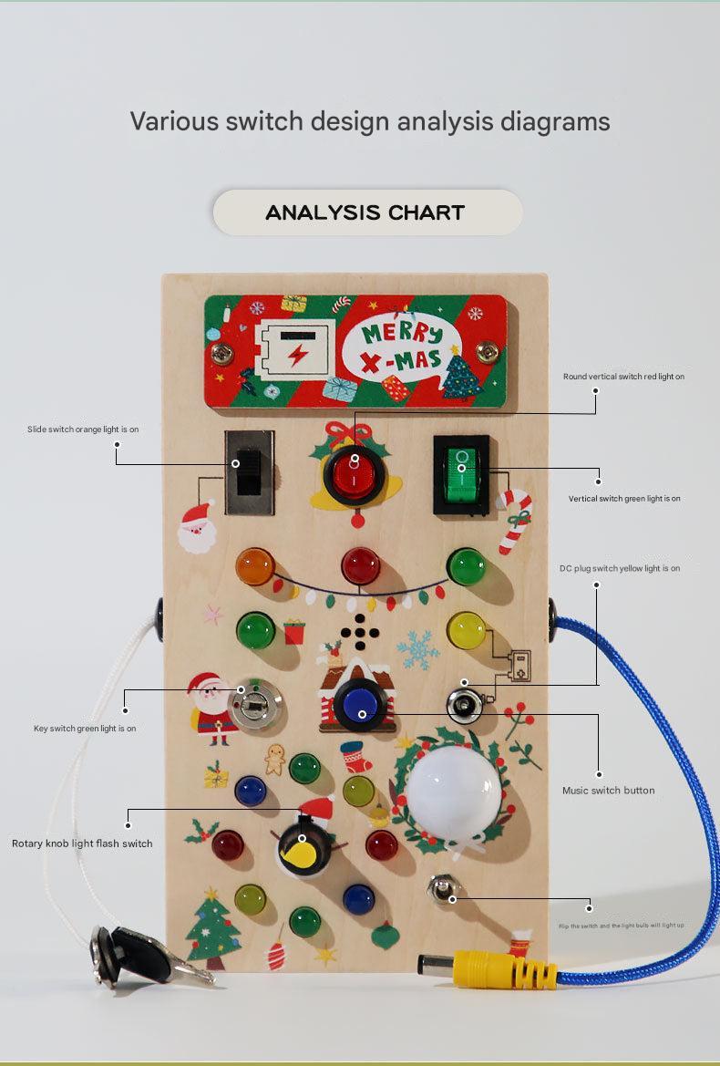 Close-up of LED lights on Busy Board