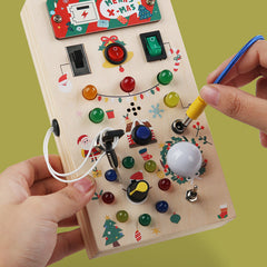 Child engaging with Educational Wooden Busy Board