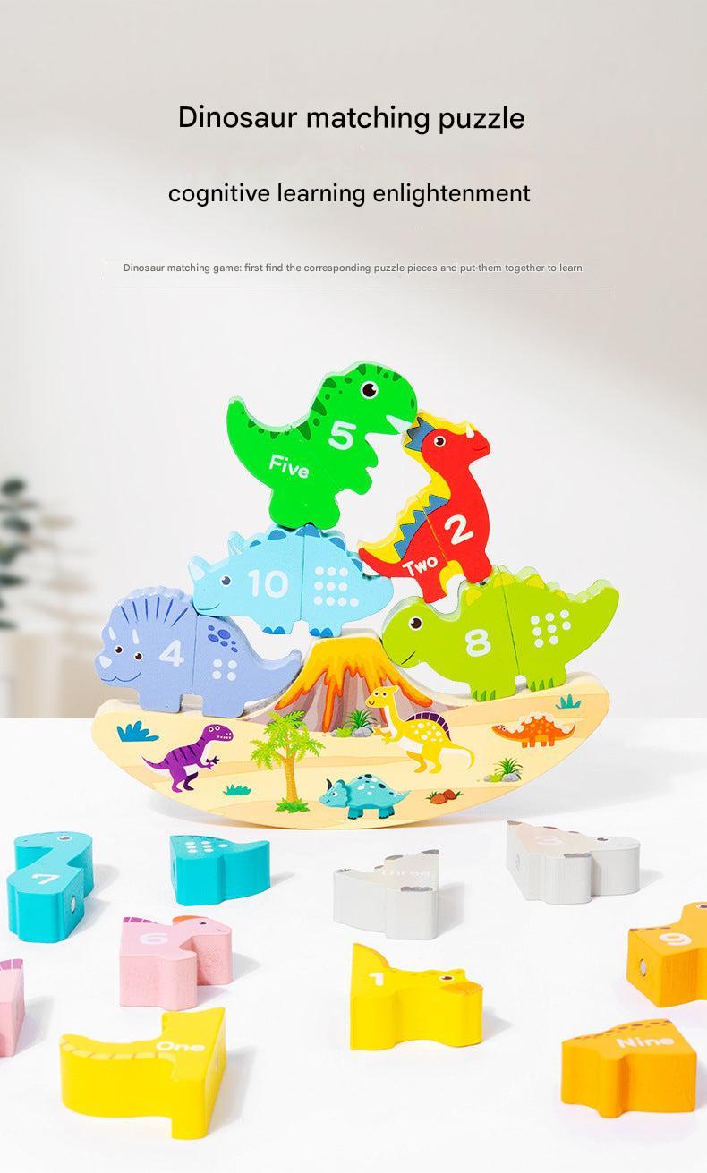 Children playing with a Magnetic Wooden Dinosaur Toy