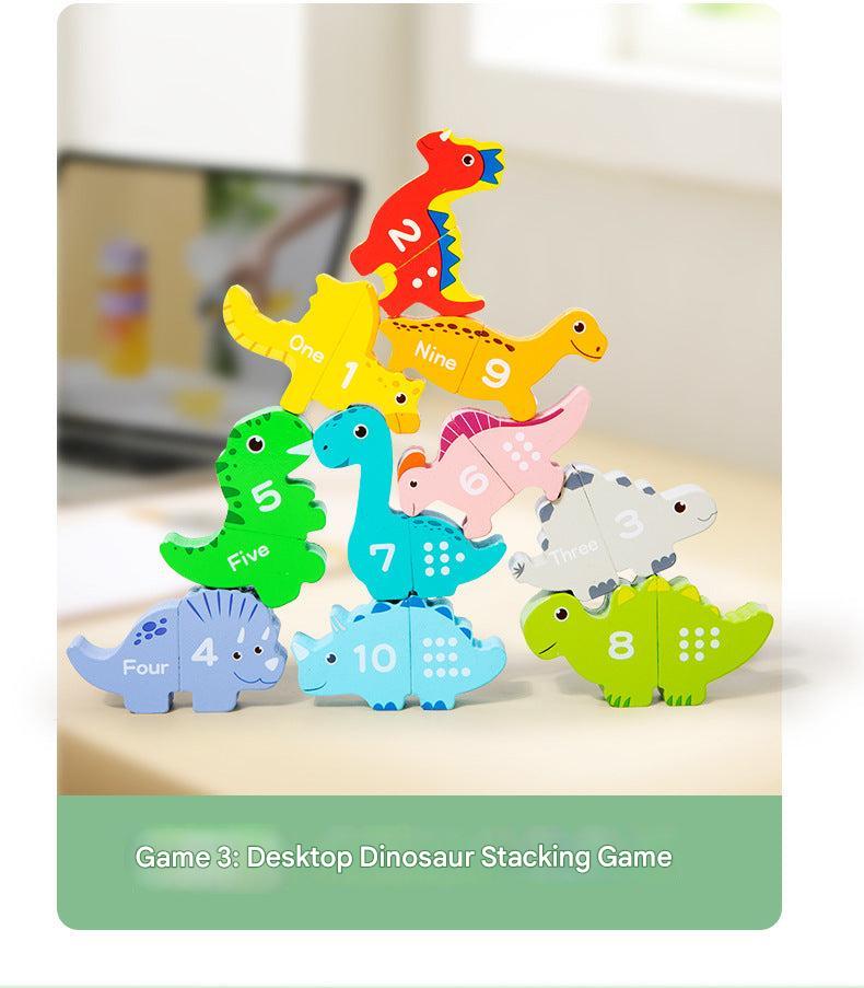 Multi-colored Magnetic Wooden Dino shapes