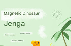 Multi-colored Magnetic Wooden Dino shapes