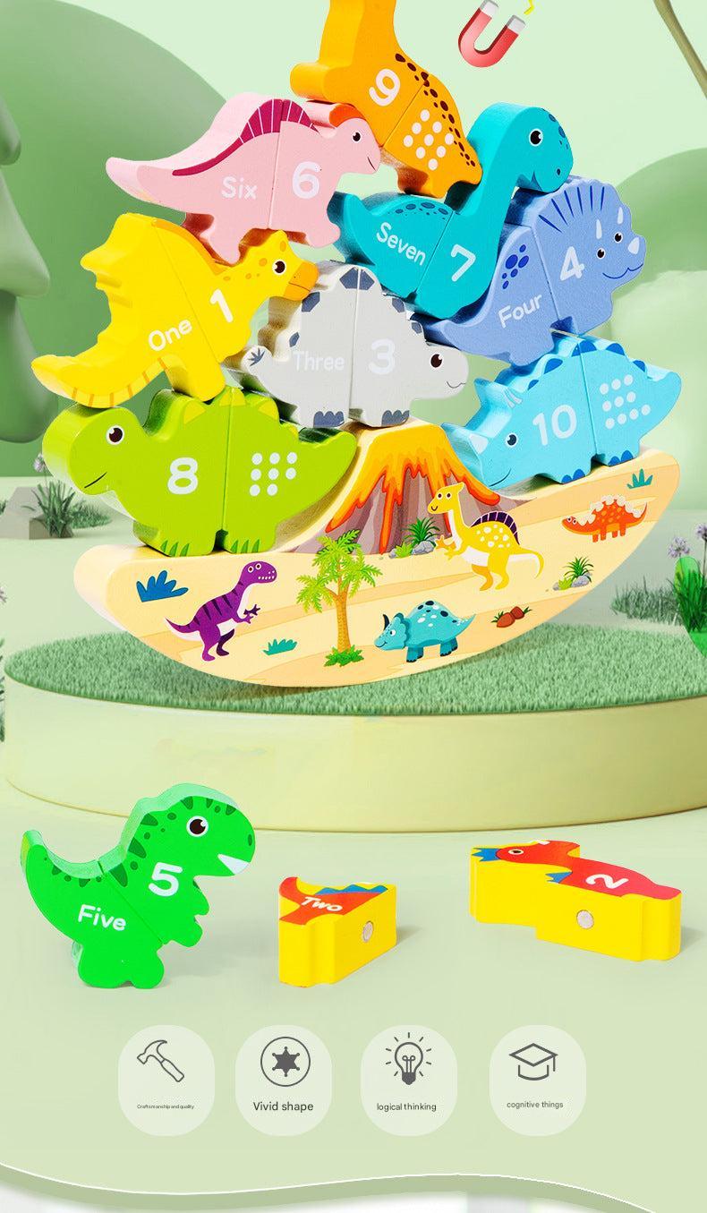 Child interacting with educational stacking blocks