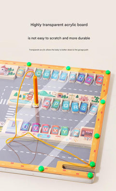 Child engaged with Magnetic Wooden Letter game