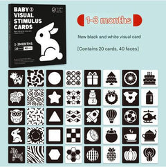 Infant visual stimulation card with black and white design 1