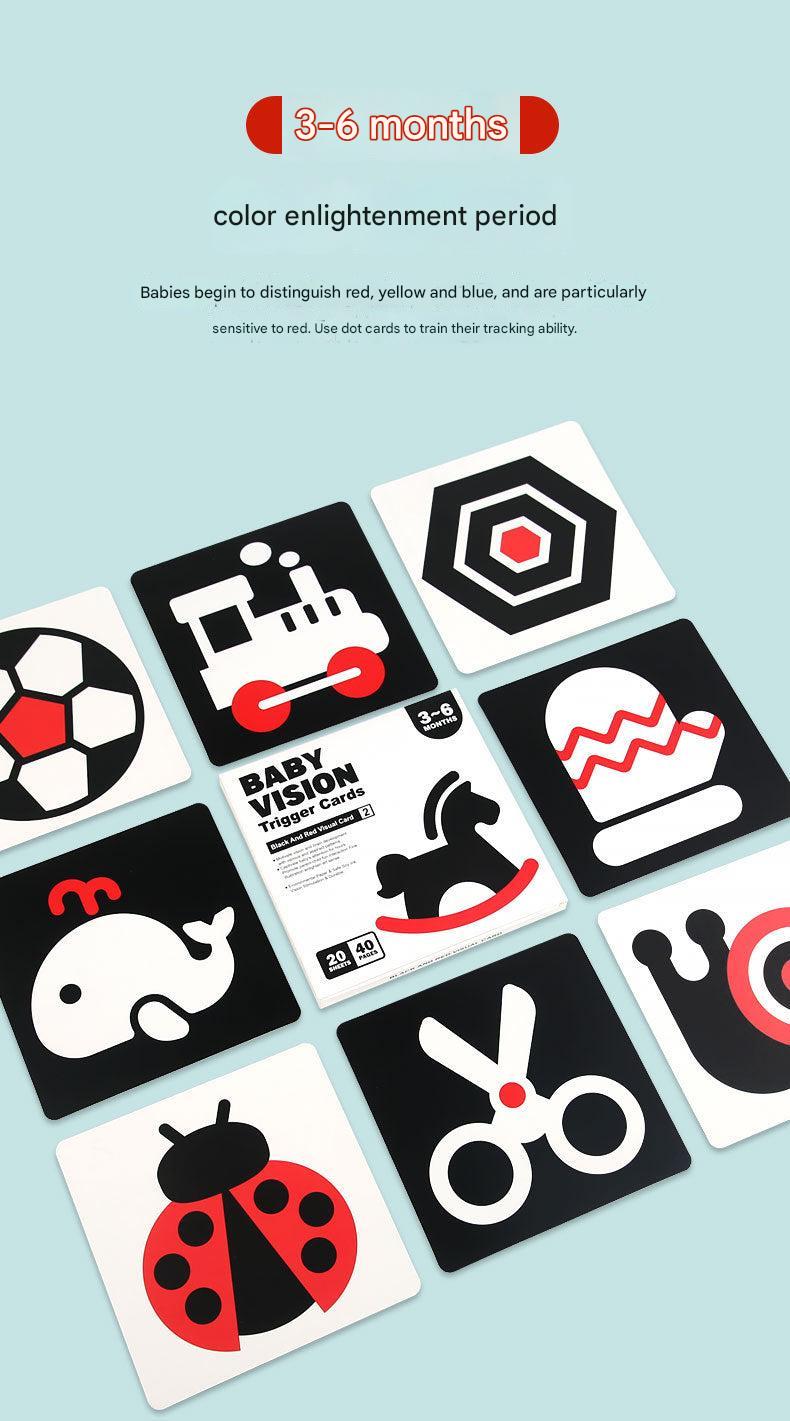 Infant visual stimulation card with black and white design 1