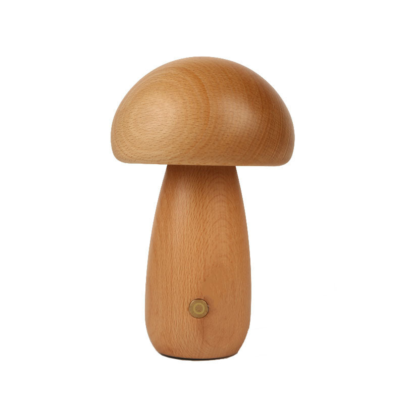 Battery-operated mushroom lamp on display
