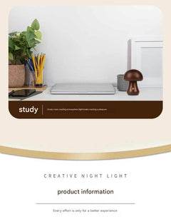 Decorative mushroom lamp on a bedside table