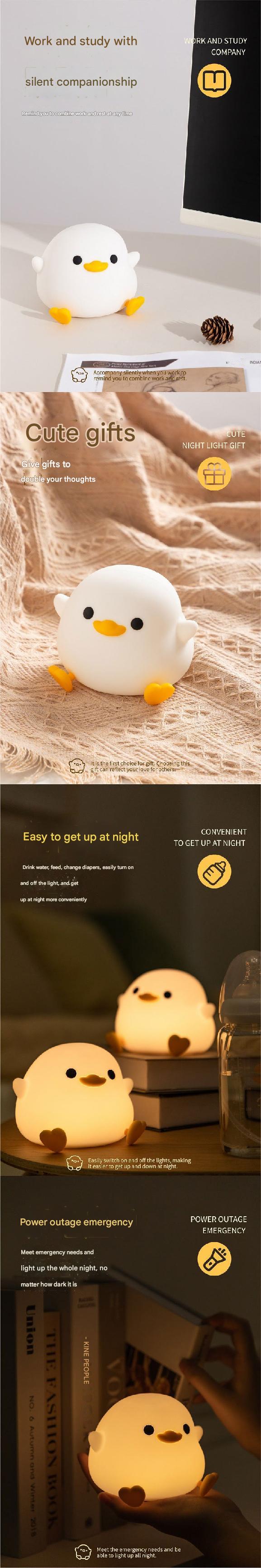 Silicone Duck Night Light - Timer Function