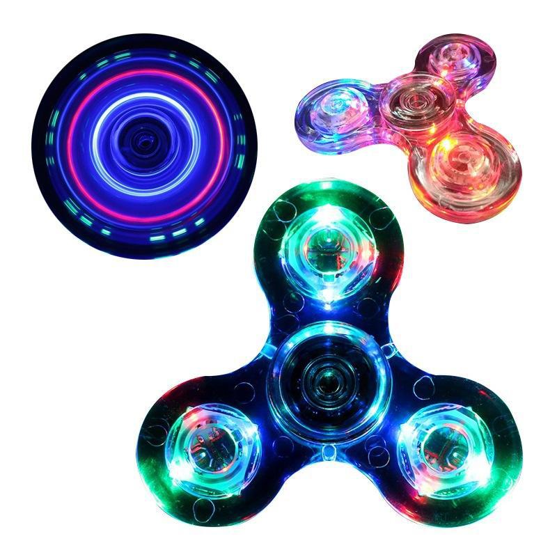 Fidget spinner with LED lights spinning