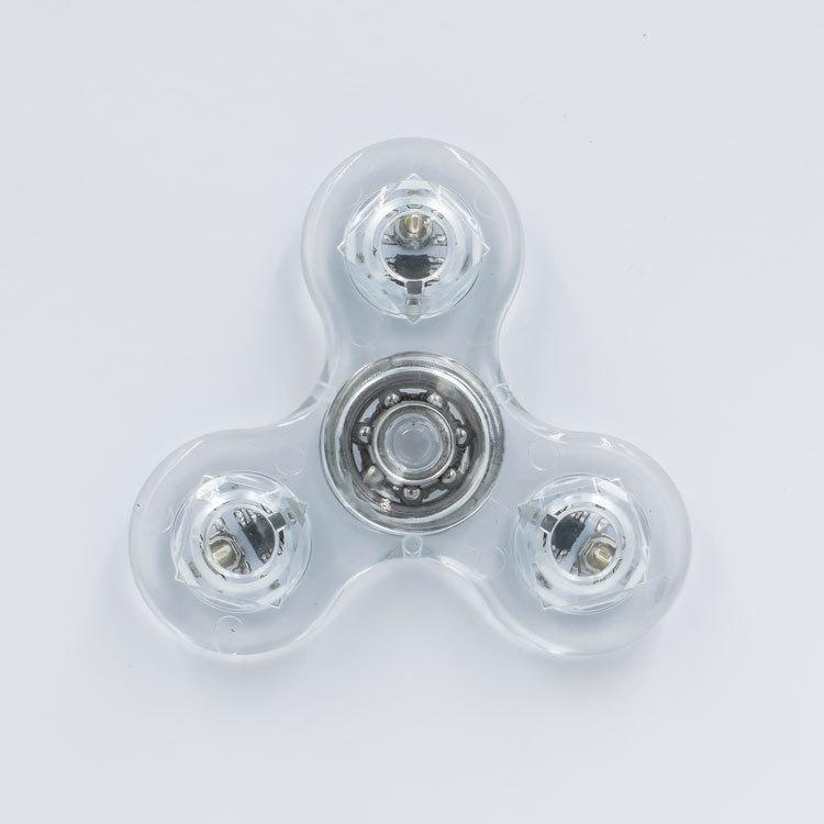 Light-up fidget spinner on display