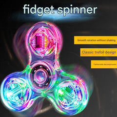 Children playing with LED fidget spinner