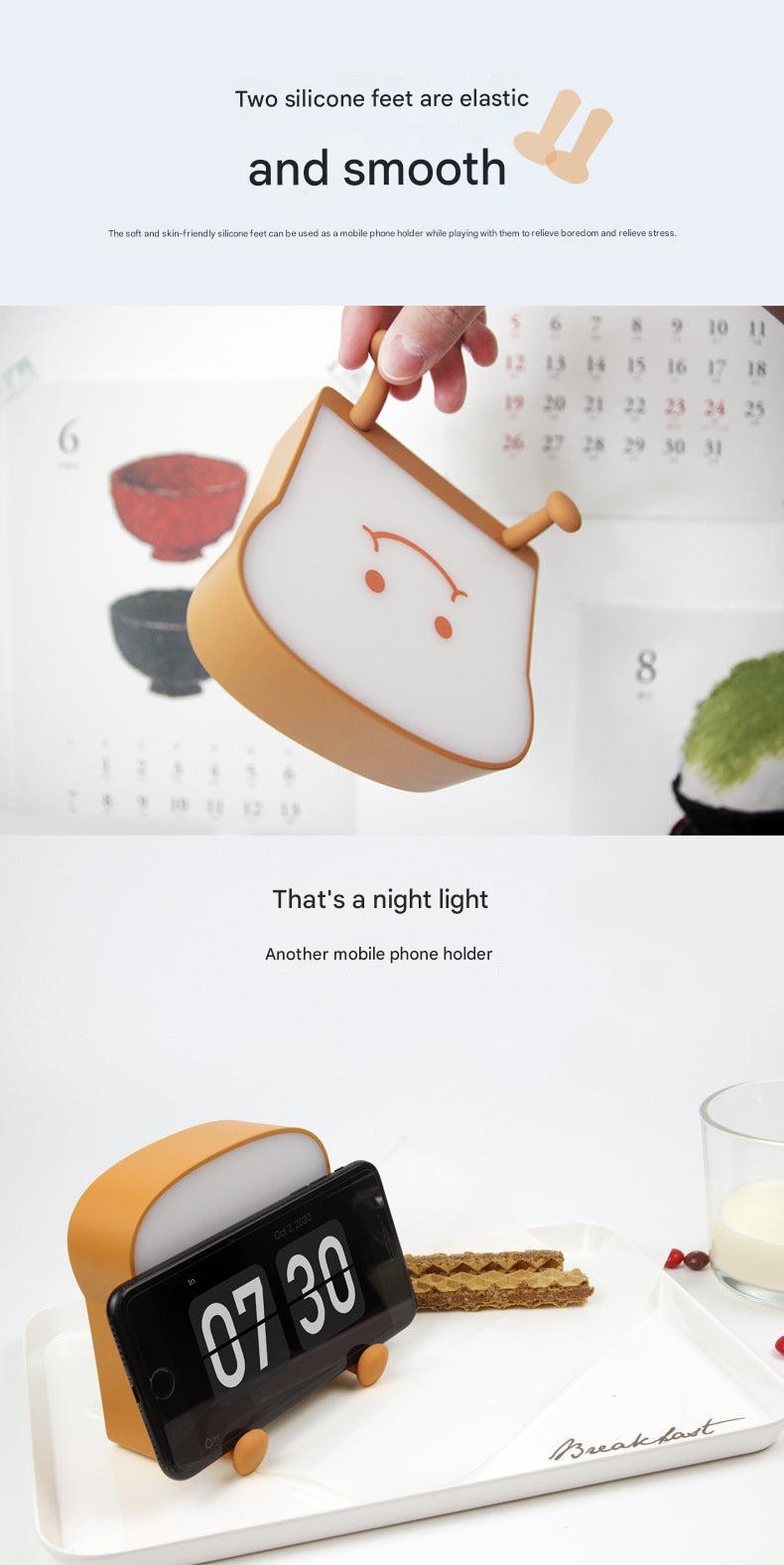 LED light feature of the Cute Toast Bread Night Light