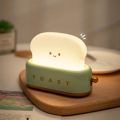 Cute Toast Bread Night Light on bedside table