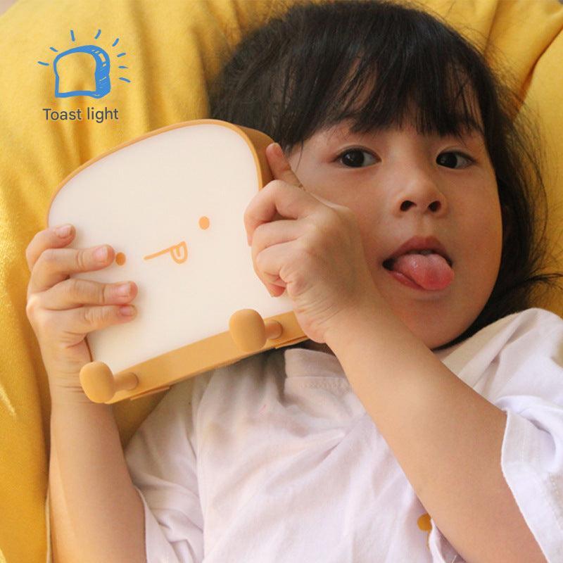 Cute Toast Bread Night Light with tap control