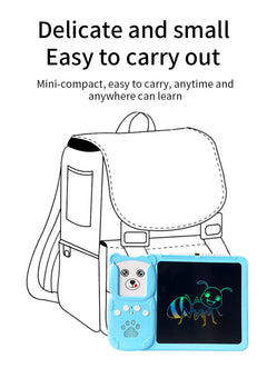 Child using portable LCD drawing tablet